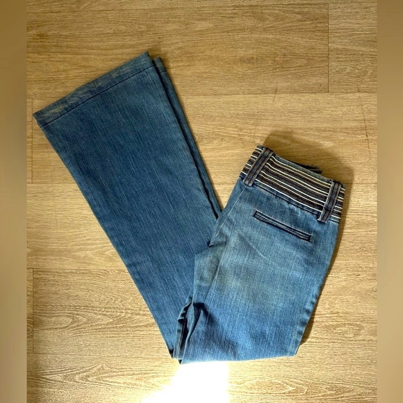 NWOT LOW RISE Y2K WIDE LEG Denim TROUSERS- ⬇️ - Picture 1 of 7